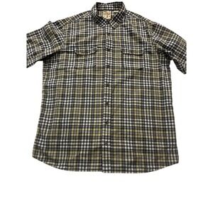 Red Head Flannel Shirt Short‎ Sleeve Plaid Button Up Casual Men 2XLT (436)